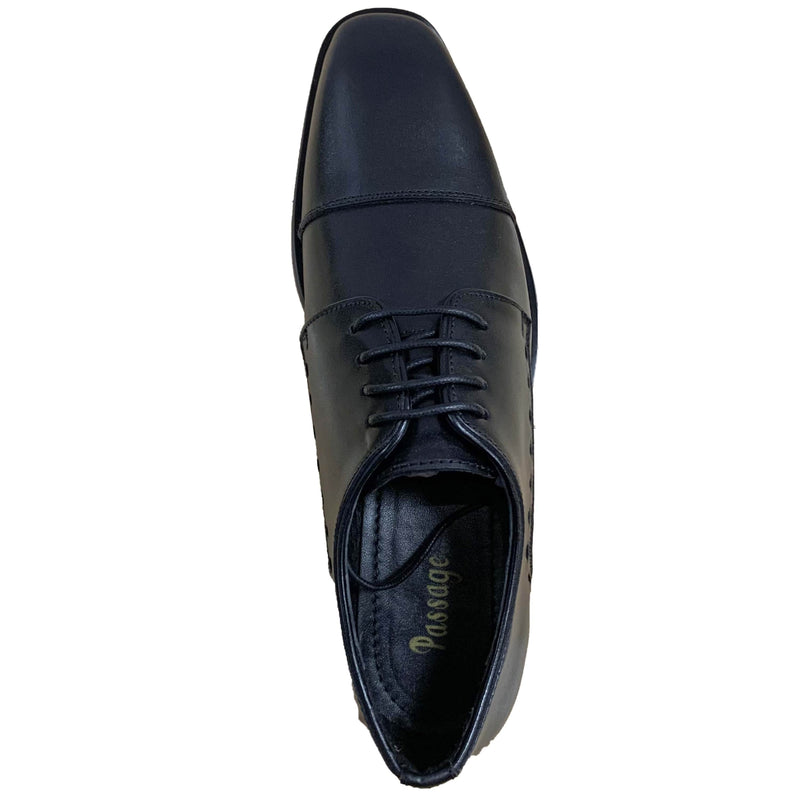 Passage Leather Formal Derby Shoes - Black