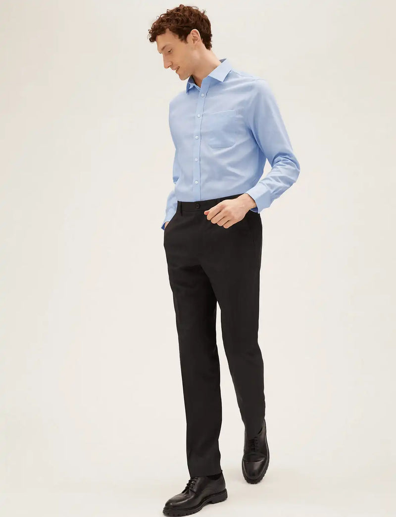 Peter England Long Sleeve Formal Shirt Regular Fit - Light Blue