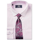 Rael Brook Long Sleeve Micro Dooby Shirt & Tie Set - Pink