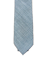 Remus Uomo Cotton Tie & Pocket Square Set Dark Blue Stripe Northern