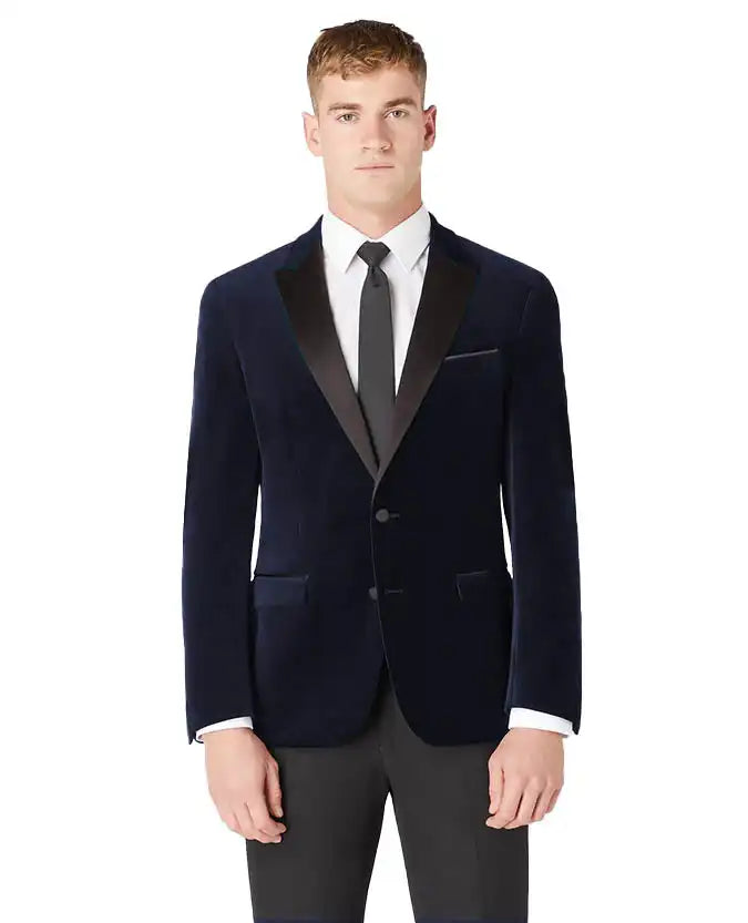 Remus Uomo Men’s Monti Slim Fit Velvet Tuxedo Jacket Navy Ballynahinch