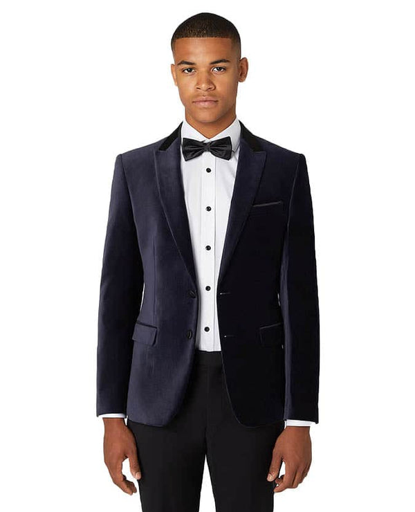Remus Uomo Men’s Monti Slim Fit Velvet Tuxedo Jacket Navy Ballynahinch