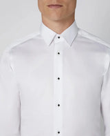 Remus Uomo Men’s Stud Button Shirt Tapered Fit White Ballynahinch