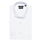 Remus Uomo Tapered Fit Cotton Stretch Shirt White - Shirts &