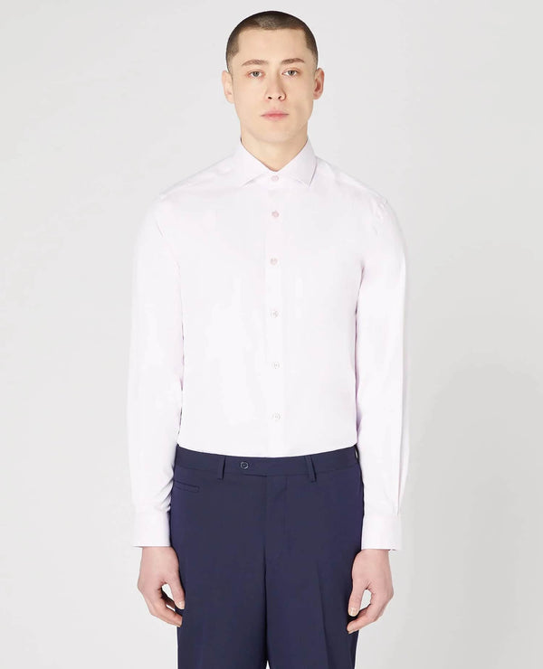 Remus Uomo Men’s Tapered Fit Cotton Stretch Shirt 18626-61 Pink