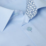 Remus Uomo Men’s Tapered Fit Cotton Stretch Shirt Light Blue