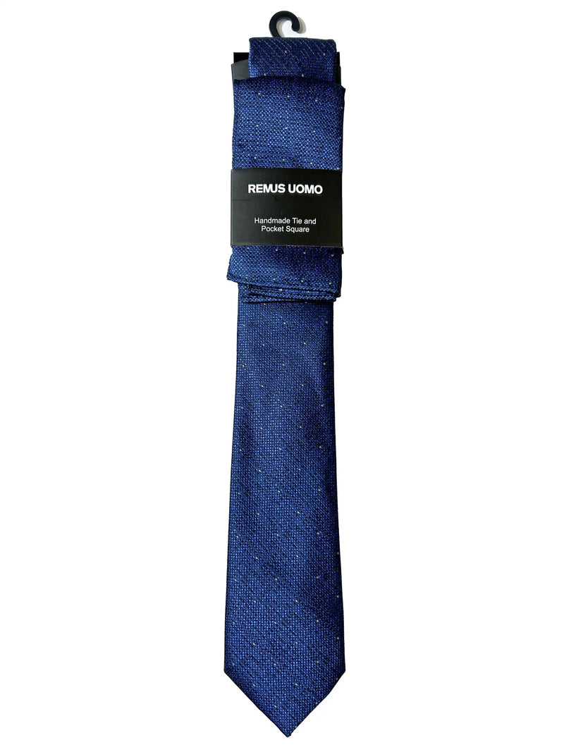 Remus Uomo Mens Tie & Pocket Square Set TP4830-29 Dark Blue