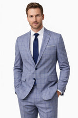 Remus Uomo Pablo 2 Piece Suit Blue Check Northern Ireland Belfast