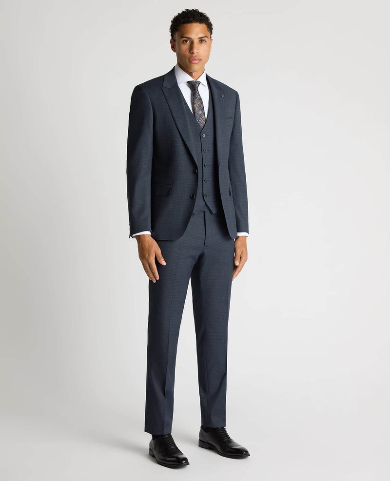 Remus Uomo Peppe Mix & Match Tapered Fit Suit Navy Check Northern