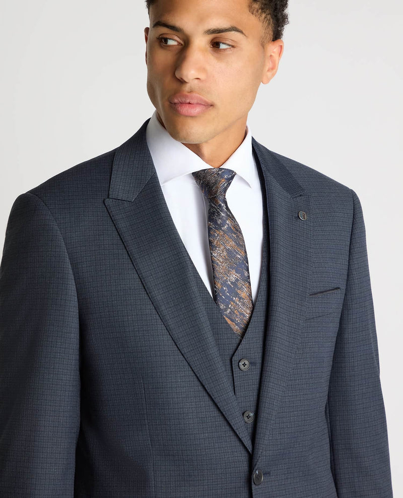 Remus Uomo Peppe Mix & Match Tapered Fit Suit Navy Check Northern