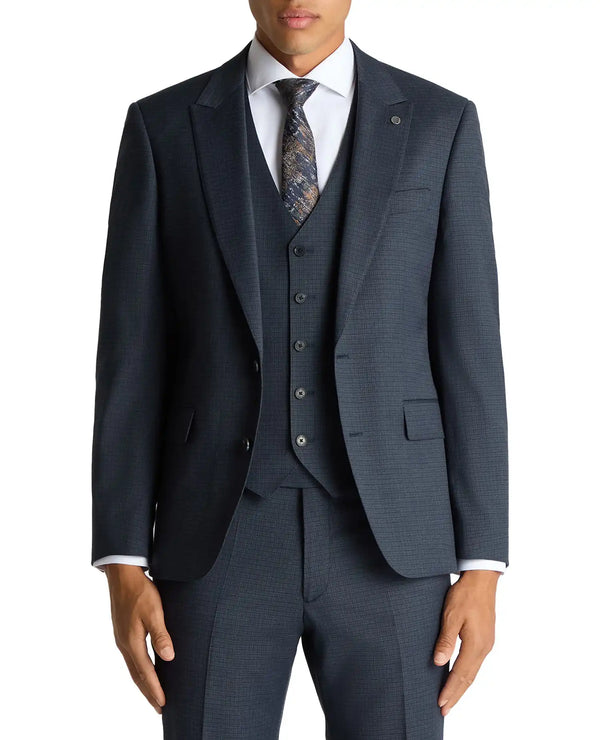 Remus Uomo Peppe Mix & Match Tapered Fit Suit Navy Check Northern