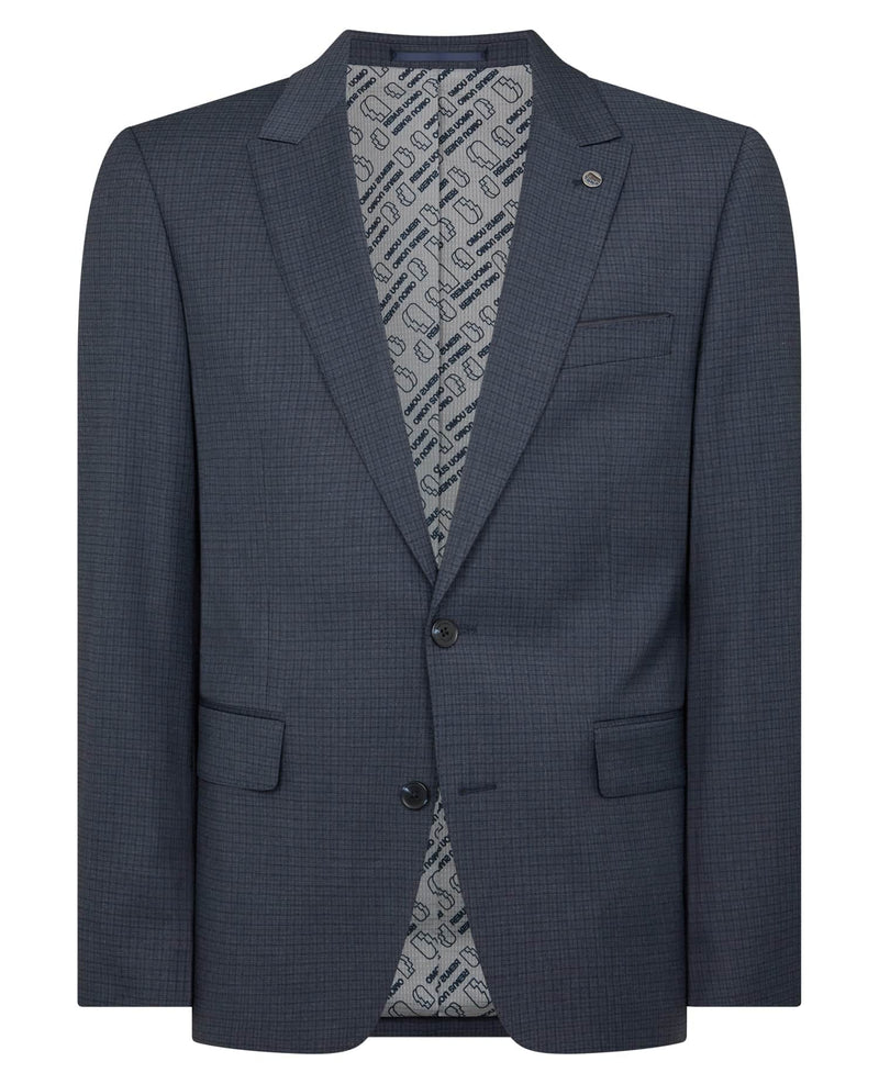 Remus Uomo Peppe Mix & Match Tapered Fit Suit Navy Check Northern