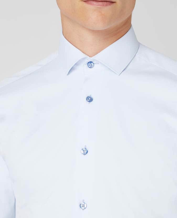 Remus Uomo Slim Fit Cotton Stretch Shirt Sky Blue Ballynahinch