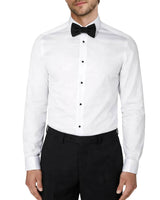 Remus Uomo Stud Button Tuxedo Shirt Ashton Slim Fit White Northern
