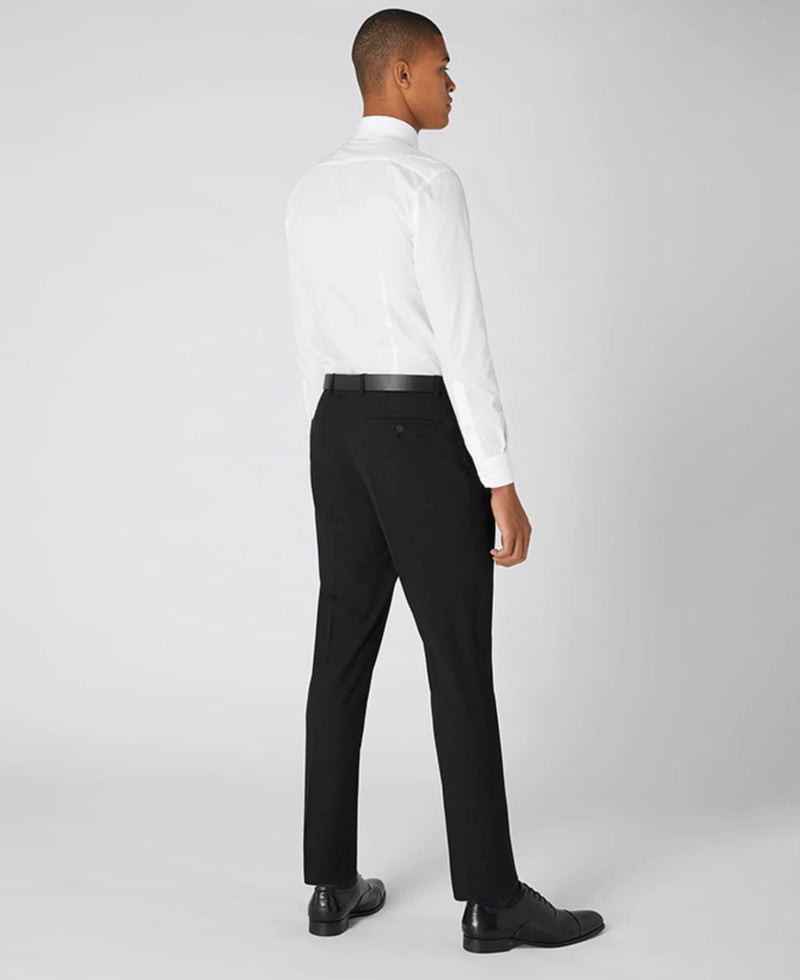 Remus Uomo Tapered Fit Formal Trousers Black