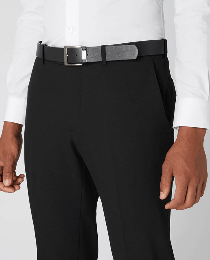 Remus Uomo Tapered Fit Formal Trousers Black