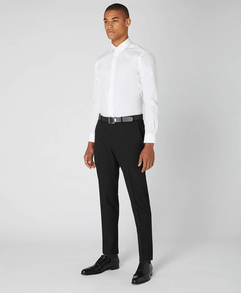 Remus Uomo Tapered Fit Formal Trousers Black