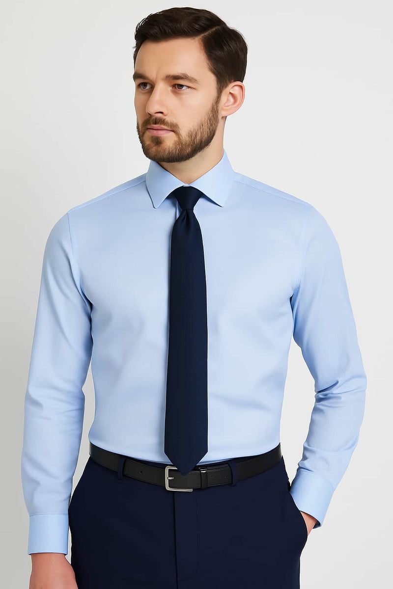 Remus Uomo Tapered Fit Long Sleeve Formal Shirt Light Blue Northern
