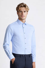 Remus Uomo Tapered Fit Stretch Dess Shirt 18626/23 Blue Northern