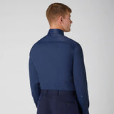 Remus Uomo Tapered Fit Stretch Formal Shirt Navy Northern Ireland