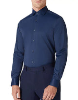 Remus Uomo Tapered Fit Stretch Formal Shirt Navy Northern Ireland