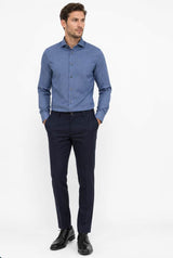 Remus Uomo Tapered Long Sleeve Formal Shirt Blue Northern Ireland