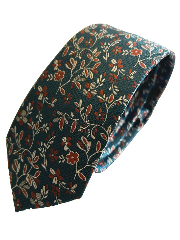 Remus Uomo Tie & Pocket Sqaure Set Floral Turquoise Northern Ireland