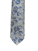 Remus Uomo Tie & Pocket Square Set Beige/Blue Floral Northern Ireland