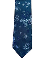 Remus Uomo Tie & Pocket Square Set Dark Green/Navy Floral Northern