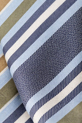 Remus Uomo Tie & Pocket Square Set Navy/Blue/Green Stripe Northern