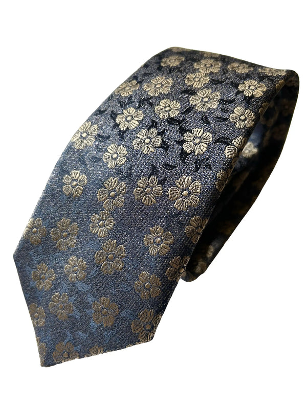 Remus Uomo Tie & Pocket Square Set Navy/Gold Northern Ireland Belfast