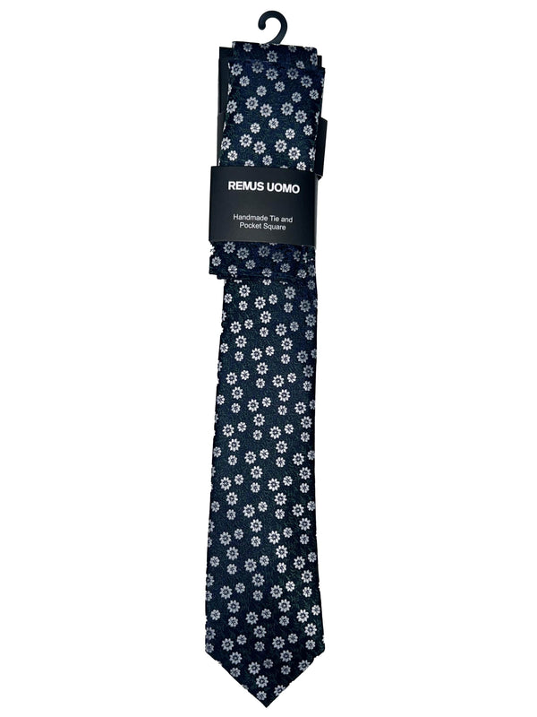 Remus Uomo Tie & Pocket Square Set Navy Northern Ireland Belfast