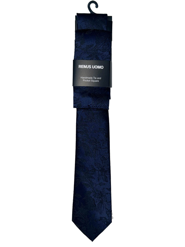 Remus Uomo Tie & Pocket Square Set Navy Northern Ireland Belfast