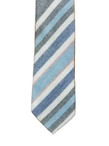 Remus Uomo Tie & Pocket Square Set Sky Blue/Navy/Pink Stripe Northern