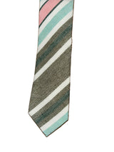 Remus Uomo Tie & Pocket Square Set Sky Green/Pink Stripe Northern