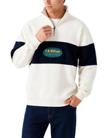 RM Williams 90s Logo 1/4 Zip Sweatshirt Ecru Northern Ireland Belfast