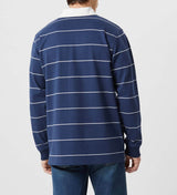 RM Williams Albany Stripe Rugby Top Vintage Blue Northern Ireland