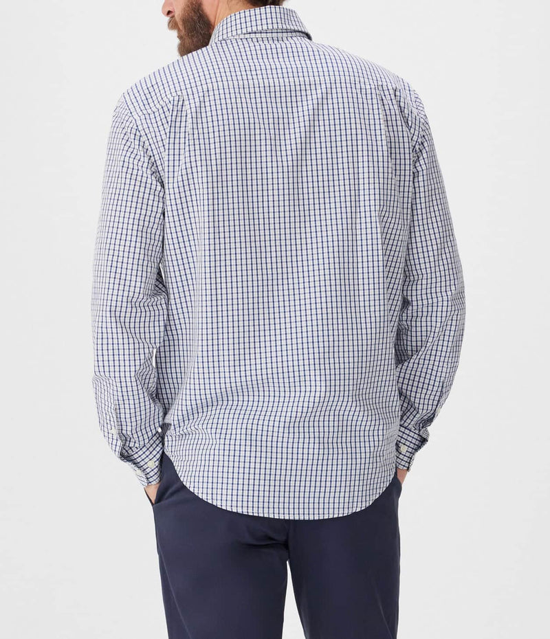 RM Williams Augusta Classic Poplin Shirt White/Blue Northern Ireland