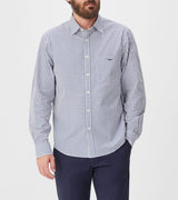 RM Williams Augusta Classic Poplin Shirt White/Blue Northern Ireland