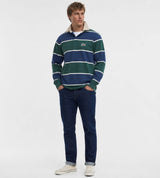 RM Williams Balmain Stripe Rugby Top Pine/Blue Northern Ireland