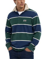 RM Williams Balmain Stripe Rugby Top Pine/Blue Northern Ireland
