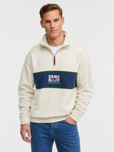 RM Williams Classic RMW Quarter Zip Sweatshirt Ecru Northern Ireland