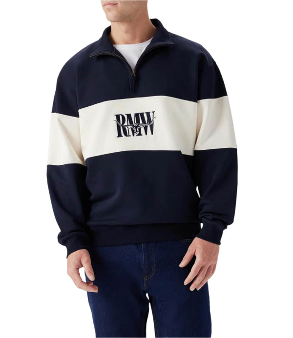 RM Williams Heritage 1/4 Zip Sweatshirt Navy Northern Ireland Belfast
