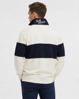 RM Williams Heritage Panel Rugby Top Ecru Navy Northern Ireland