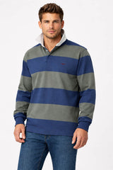 RM Williams Jones Stripe Rugby Top Ensign Blue Northern Ireland
