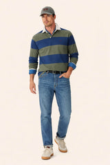 RM Williams Jones Stripe Rugby Top Ensign Blue Northern Ireland