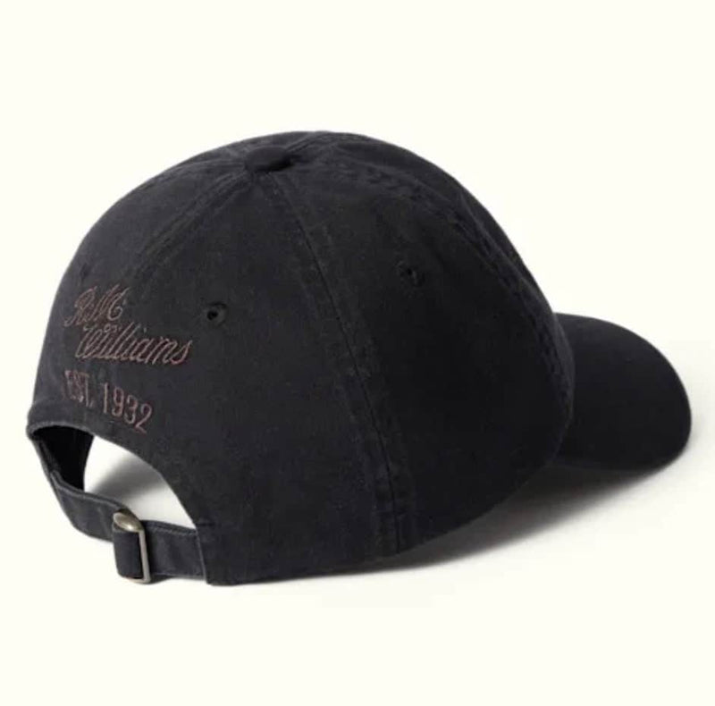 RM Williams Longhorn Twill Baseball Cap Black Northern Ireland Belfast