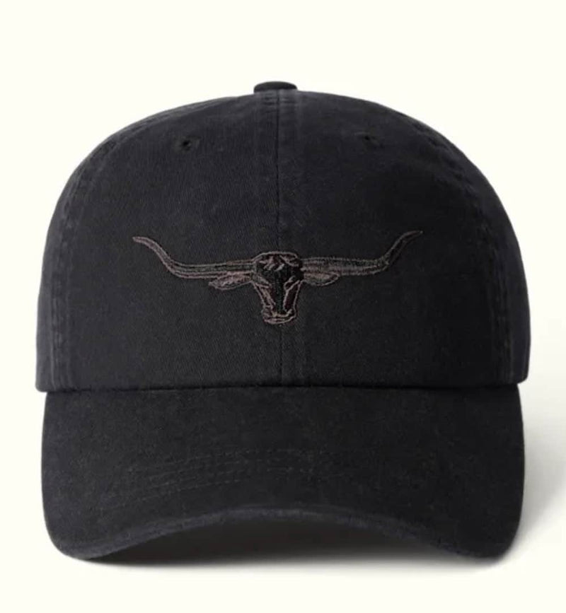 RM Williams Longhorn Twill Baseball Cap Black Northern Ireland Belfast