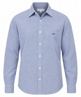 RM Williams Mens Auburn Poplin Check Shirt Navy/White Northern