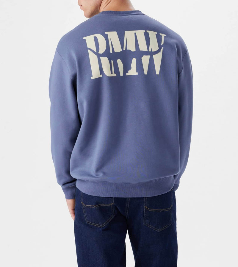 RM Williams Mens Branded Crew Sweatshirt Blue Northern Ireland Belfast